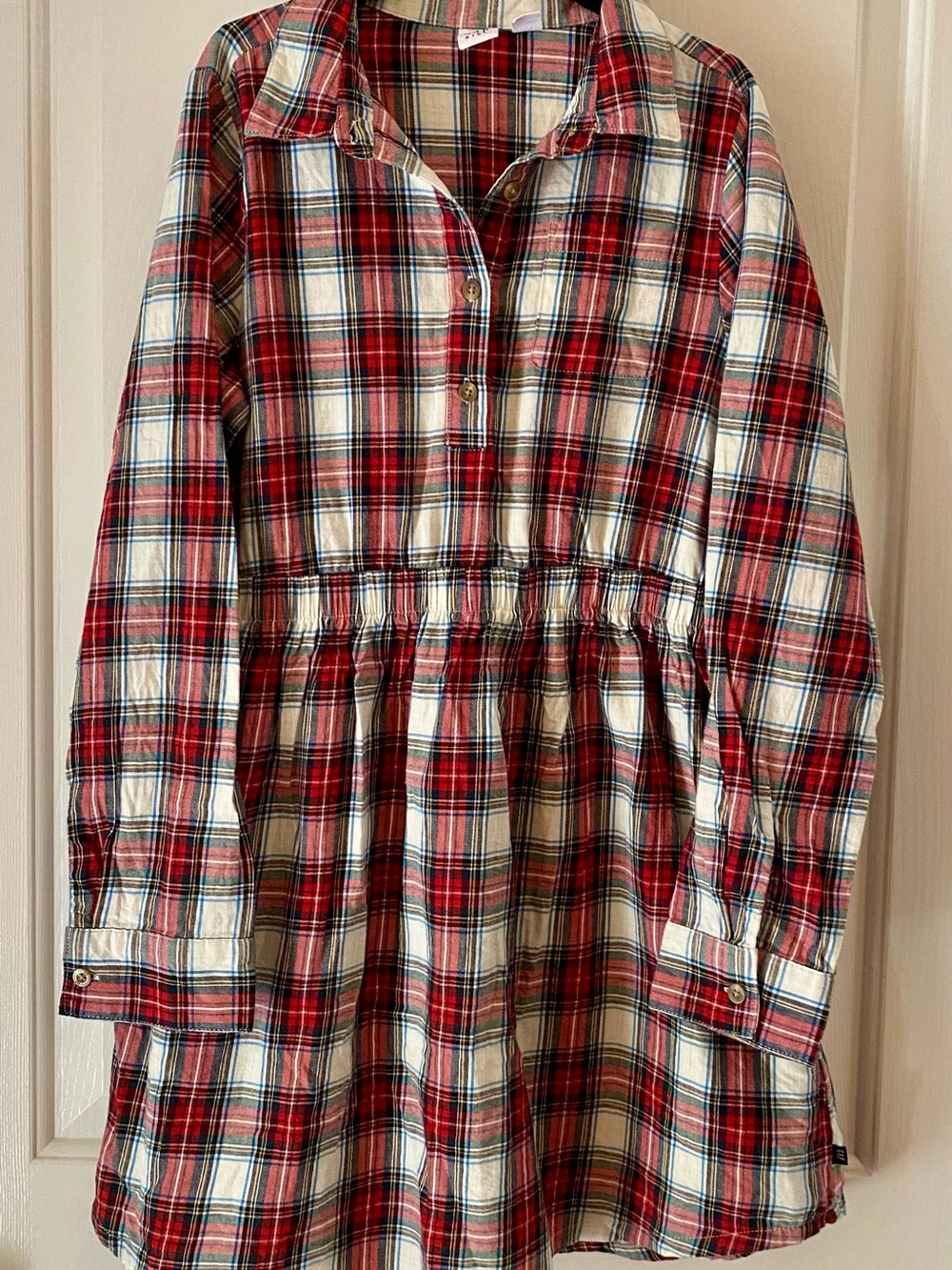 Gap Kids XL (14-16) Red Plaid Long-Sleeve Dress